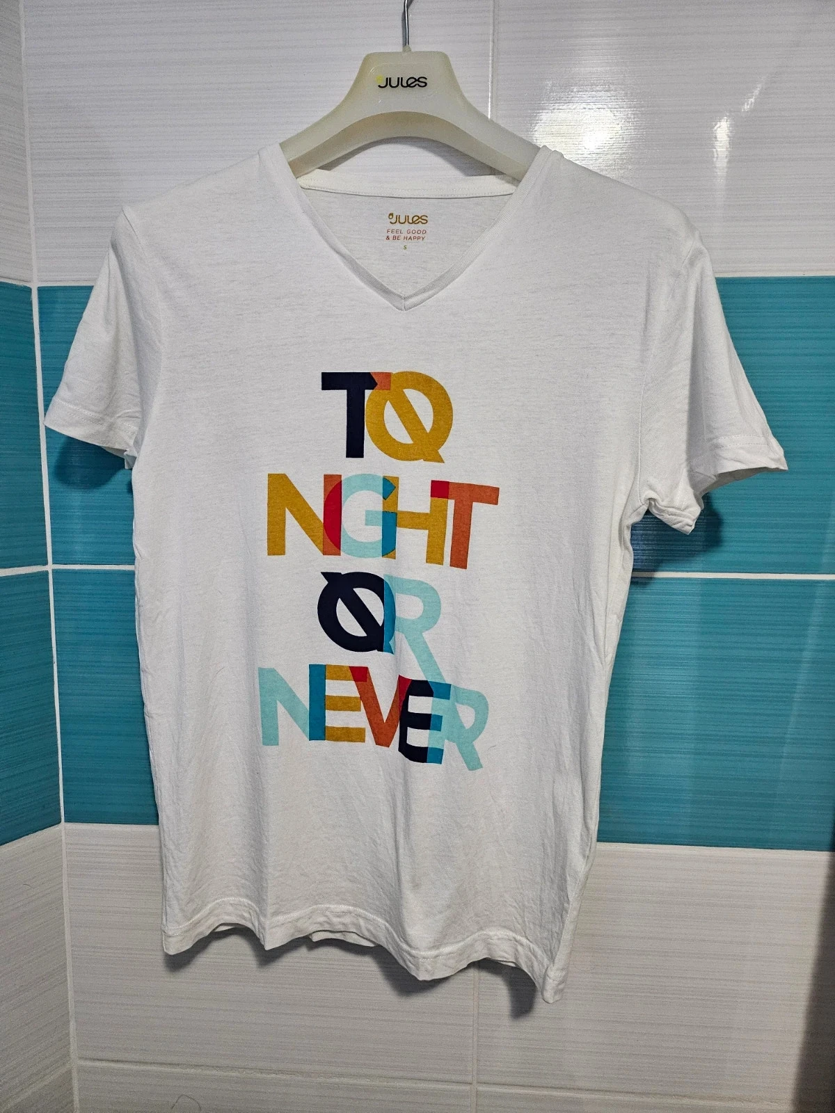 Tee shirt Jules coloré écriture to night or never